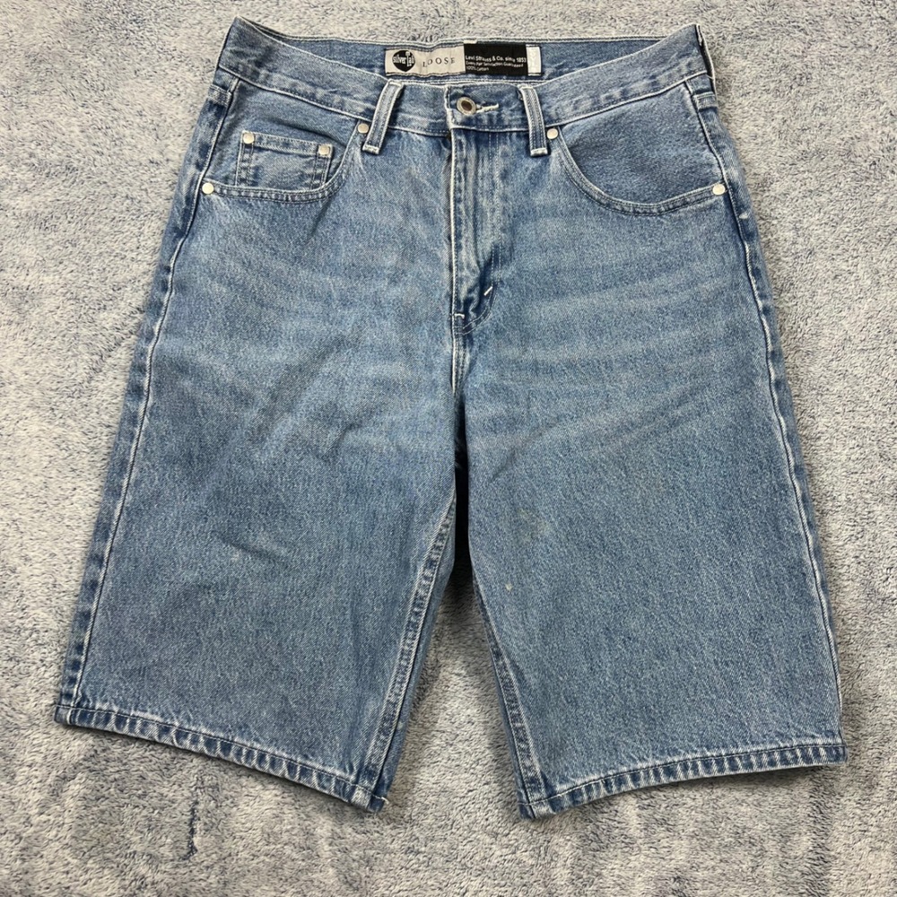 Levi's Mens 30 Blue SilverTab Loose Denim Shorts Baggy 90s Streetwear Skater